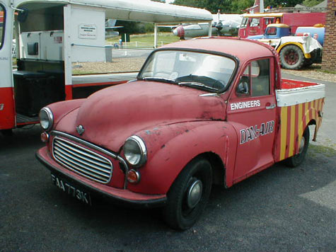 Morris Minor pickup in Dan Air colours
