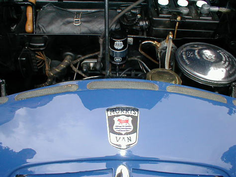 Morris Z van bonnet and engine